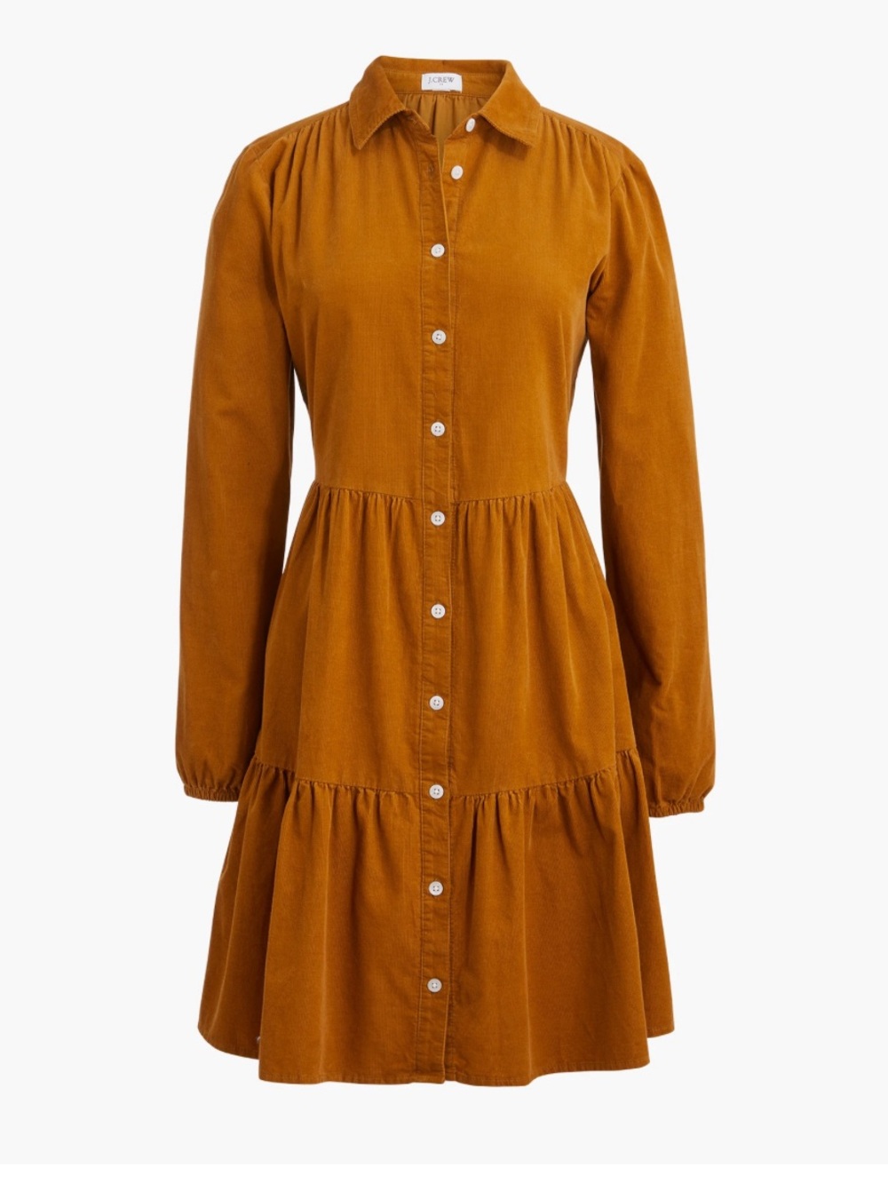 J. Crew Corduroy Tiered Collared Dress